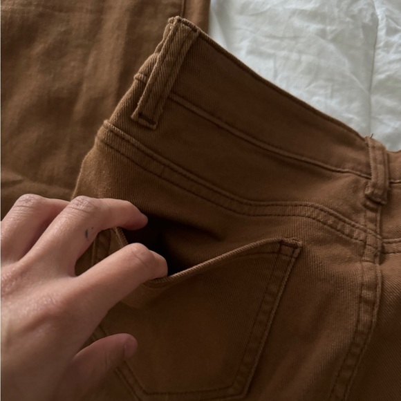 Cider Bootleg Jeans Frayed Bottom Brown Jeans Size S two front and back pockets - Picture 12 of 12